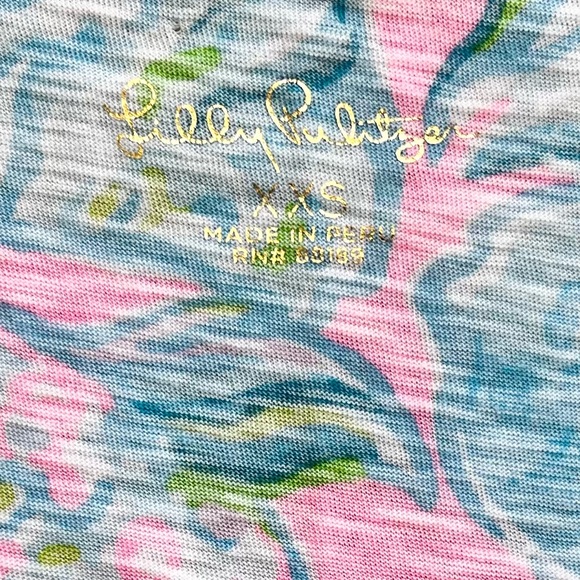 LILLY PULITZER V NECK T SHIRT SIZE XXS PREPPY PRETTY SUMMER VACATION BEACH - Picture 3 of 9